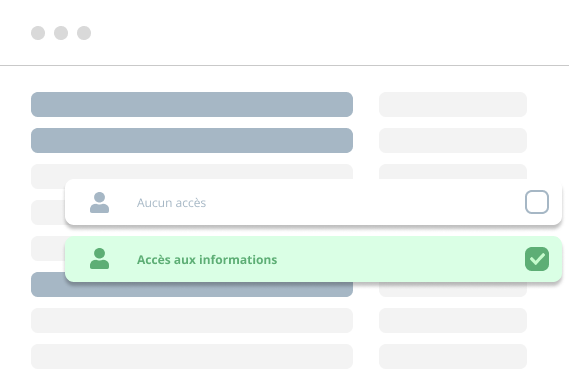 Capture d'écran de la gestion des accès dans OenoPim
